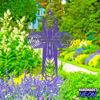 : Handmadetneonsign Personalized Cross Wind Spinner Sublimation Memorial Custom Name Years Kinetic Ornament Laser Cut 3D Outdoor Indoor Garden Yard Gifts Decor Housewarming Presents - Image 4