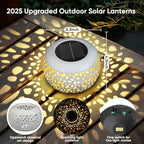 Solar Lanterns Outdoor Waterproof: 4 Pack White Hollow Out Solar Lights - Image 4