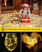 KNONEW 400FT 1200LED Green Wire Outdoor Fairy Lights Plug in Warm White - Image 6
