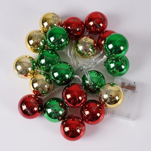 CAKERS Led Christmas String Lights|Creative Ambient Decor Fairy Lights|Hanging Copper Wire Lights|Night Lamps for Birthday Party Xmas Tree Decor,Ball Shape,2m(6.5ft)-10LED-USB - Image 2