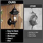 EMART Dusk to Dawn Outdoor Porch Light with Bulb, Wall Lamp(2 Pack, Black) - Image 5