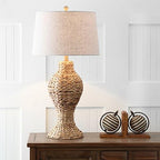 JONATHAN Y Elicia Farmhouse 31" Water Hyacinth Table Lamp, Natural - Image 2