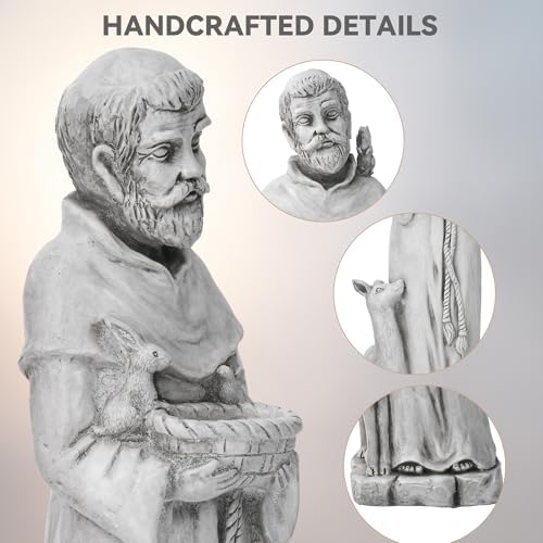 36.2" St Francis Garden Statue,Outdoor Catholic Sculpture - Image 5