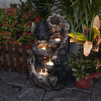 YZM Solar Water Fountain Outdoor Garden 22.83''H 5 Tiers Bear Cascade - Image 6