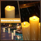 Rossesay 4 Pcs 8" 10" 12" 14" x 4" Flameless Candles, Ivory White, Classic - Image 2