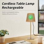 Mr. White Outdoor Waterproof Cordless Set of 2 Rechargeable Portable Top Touch Battery Operated Powered LED Table Lamp Desk Lamp Lights for Restaurant Kitchen Patio Dinner Dining (Gold 2 Pack) - Image 6