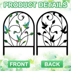 4 Pack Hummingbird Decorative Garden Fence Metal Hummingbird Design Metal Arch Garden Fence Border for Yard Patio Flower Bed Lawn Outdoor Landscape Decoration Animal Barrier Fence for Garden - Image 5