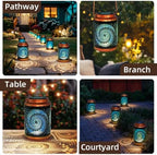 DIBIEECN Birthday Gifts for Women Mom Grandma Wife, Solar Lanterns Outdoor Waterproof, Metal Hanging Lights Garden Decor, LED Decorative Lantern for Patio Porch Backyard, Blue, 1 Pack - Image 5
