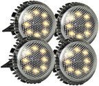 4pcs Solar Ground Lights Black Plastic Metal Dusk to Dawn by JOINPAYA