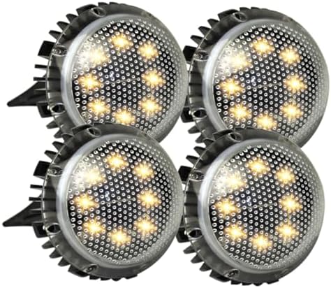 4pcs Solar Ground Lights Black Plastic Metal Dusk to Dawn by JOINPAYA