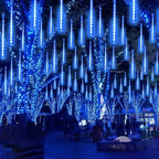 Christmas Lights Outdoor 2 Pack 16 Tubes 384 LED Meteor Shower Lights Blue - Image 3