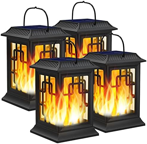 Solar Lanterns Outdoor Waterproof, Hanging Solar Lights 4 Pack by Woenergy