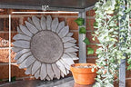 NAT & Jules Sunflower Shaped Dimensional Indoor Outdoor 12 inch Cast Resin Decorative Garden Stepping Stone, Patio, Walkway Sculpture Yard Art, Stone Grey - Image 2