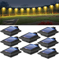 Gutter Lights, 40 LED Solar Patio Decor Lights, Deck Light Outdoor Waterproof Fence Light for Wall Backyard Porch, Patio, Pool,Step Stairs, Yard, Garden, Pathway - 8 Pack-Black,Warm White Light by BILLION+DUO