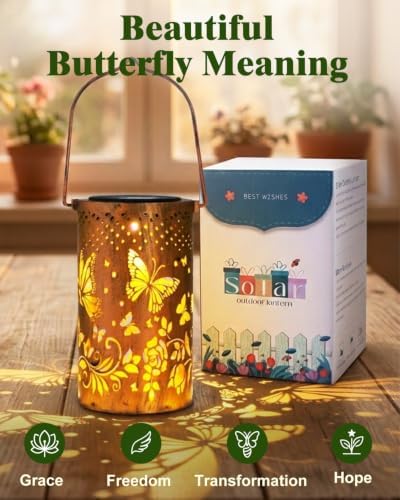 DIBIEECN Birthday Gifts for Women, Solar Lanterns, Butterfly, 4 Pack - Image 7