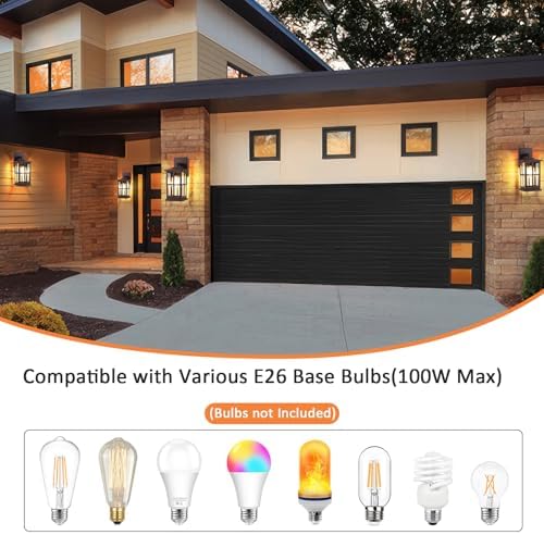 BesLowe 2-Pack Outdoor Wall Light Fixtures, Exterior Porch Lights, Brown - Image 5