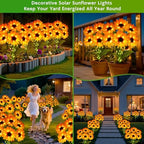 Solar Sunflower Lights Outdoor Garden Decor, Solar Flowers Lights with 18 Sunflowers, Waterproof Fall Decor Stake Decorative Light Auto ON/Off for Garden Yard Patio Backyard, Gift for Women (3 Pack) - Image 6