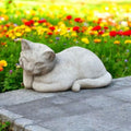 Curious Cat Figure Concrete Laying Kitten Figurine Outdoor Garden Art Watching Kitten Statuary THR Thinker Cat by Unknown