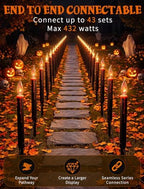 Abeja Halloween Pathway Lights, 19.5FT C18 Flicker Flame Candles, 10 Stakes - Image 6