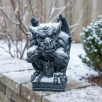 Relaxdays Gargoyle Gothic Figurine, H x W x D: 42 x 28 x 28 cm, Polyresin, UV-Resistant, Weatherproof Garden Decoration, Grey - Image 3