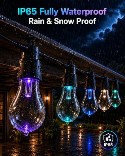 50FT RGBW Patio String Lights, A60 Outdoor Color Changing Lights - Image 2