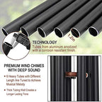 Memorial Wind Chimes 44 inch Black Deep Tone Sympathy Gift Patio Porch Home - Image 2