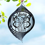 Personalized Wind Spinner Sublimation Hummingbird Custom Name Flowers Metal Art Laser Cut Design 3D Decor for Garden Yard Outdoor Indoor Lawn Patio Porch Birds Lover Presents (Fairy) by Handmadetneonsign
