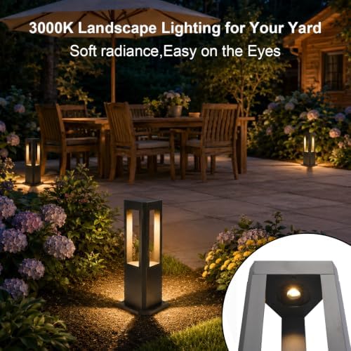 Landscape Pathway Lights Modern Black Path Light Cone LED Bollard Lighting Fixture Outdoor Sideway Lighting With Aluminum Housing Walkway Lamps Waterproof 3000k Lawn Light For Garden Yard House Park - Image 3