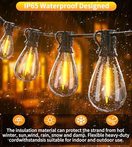Tenmiro 120FT Outdoor String Lights, Ultra Long Waterproof 30+2 Edison Shatterproof Bulbs Led Outside Patio Lights for Porch Deck Garden Backyard Balcony Wedding Party Decor - Image 4