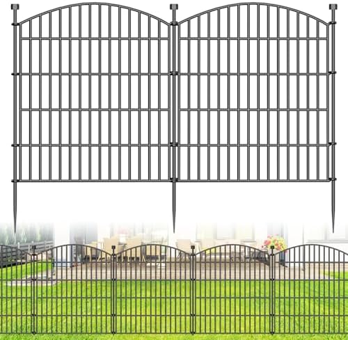15 Panel No Dig Decorative Garden Fence 32" H x 35.4'L Outdoor Dog Barrier by Bilibompa