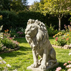 Garden Outdoor Statues Lion Statue – 20Inch Garden Decor Statue Antique Lion Stone with Long Hair Outdoor Indoor Figurine Gift Decoration for Home Décor Patio Yard 20 * 9.5 * 19.5 inch - Image 3