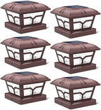 SIEDiNLAR Solar Post Cap Lights Outdoor 2 Modes, 6 Pack, Brown, Warm/White by Siedinlar