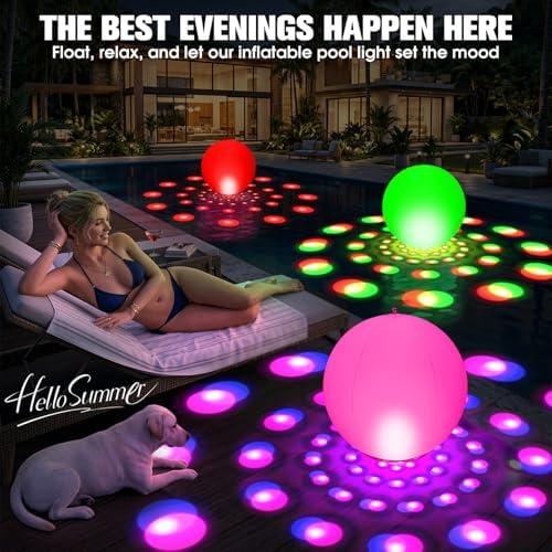 Floating Pool Lights,15" Inflatable Solar Powered Pool Light that Float 2PK - Image 6