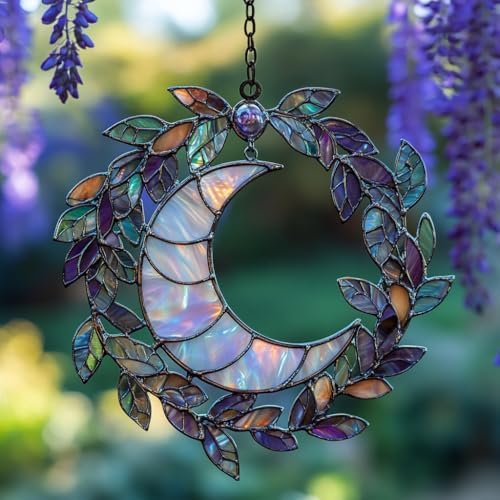 Cresent Moon Halloween Boho Acrylic Suncatcher by AVAGAN