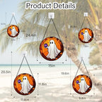 Halloween Stained Glass Window Hanging Ghost Suncatche Gift for Women 12" - Image 6