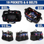 WORKPRO 16-inch Wide Mouth Tool Bag with Water-Proof Molded Base - Image 4