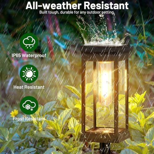 BesLowe 12-Pack Solar Pathway Lights Outdoor, Landscape Lights Warm White - Image 3