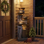 Bumilgar 42" Tall Outdoor Fountain with LED Lights - Image 3