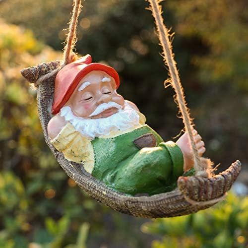 TERESA'S COLLECTIONS Green Garden Gnomes Statues for Garden Decor 8" by TERESASCOLLECTIONS