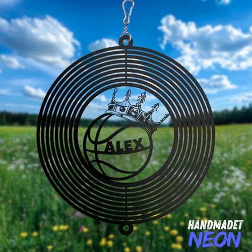 Personalized Golf Outdoor Wind Spinner Sublimation Custom Name Metal Art Kinetic Ornament Laser Cut 3D Decor for Lawn Patio Porch Indoor Garden Yard Golf Lovers Dads Father Presents (Basketball) - Image 3