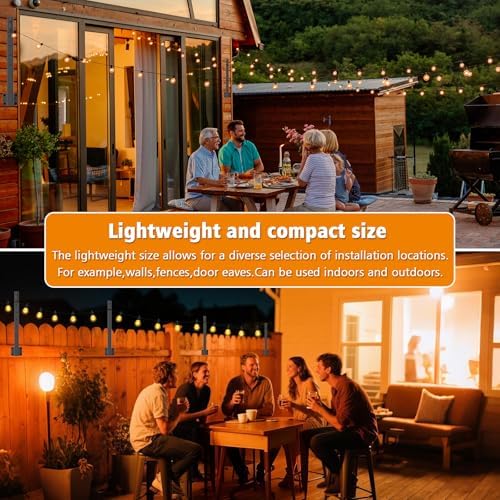 LETIANPAI 2.8Ft String Light Poles 4 Pack,Light Poles for Outside Lights,Outdoor with Fence Brackets Hanging Lights,Metal Stand Deck Patio Backyard - Image 5