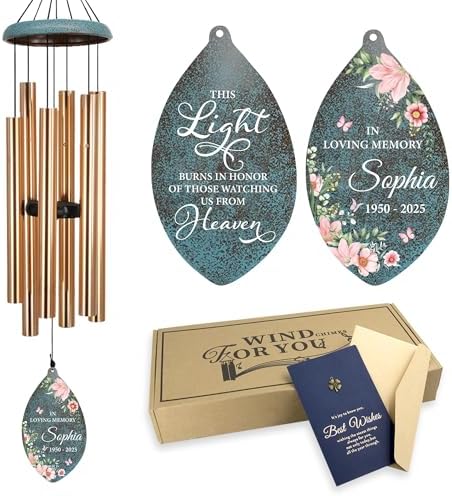 ASTARIN Wind Chimes for Loss of Loved One, Personalized Sympathy Wind Chime for Women, Windchimes Outdoors Deep Tones, Remembrance/Sympathy Gifts Loss of Mother(Produced in Texas) by Astarin