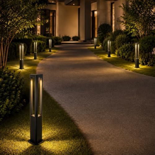 Landscape Pathway Lights Modern Black Path Light Cone LED Bollard Lighting Fixture Outdoor Sideway Lighting With Aluminum Housing Walkway Lamps Waterproof 3000k Lawn Light For Garden Yard House Park - Image 2