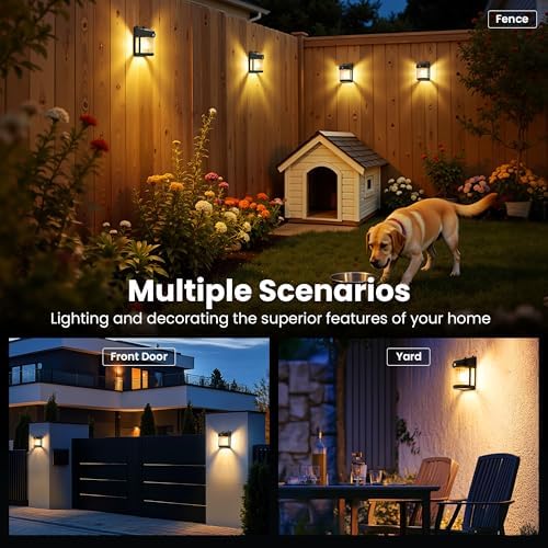 PEVOROS Solar Fence Lights Outdoor Waterproof, Fence Deck Lights 8 Pack - Image 6