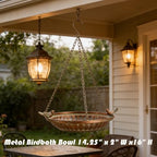 16" Hanging Bird Bath for Outdoors, Metal Bird Bath Bowl - Image 6