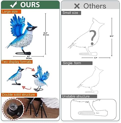 Nacome Jay Metal Garden Statue: Easy Assemble Outdoor Decor - Image 3