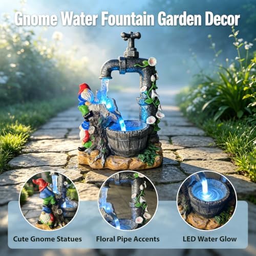 Solar Garden Gnomes Outdoor Decor,Yard Statues Decorations Gifts for Mom - Image 4