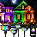 Brizled Smart Halloween Solar Spot Lights Outdoor 4 Pack Landscape Lighting by Brizled