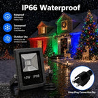 T-SUN 5 Pack 10W Christmas Led Mini Flood Light Outdoor with Color Changing - Image 4