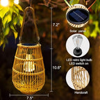 Solar Powered Lantern Outdoor Waterproof Hanging Rattan Lantern Lights Solar Lanterns Decorative Table Lamp for Garden,Yard,Patio,Porch,Trees,Lawn,Pathway,1 Pack - Image 6